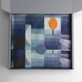 Papel De Seda Paul Klee Harbinger de otoño. Caída azul geométric