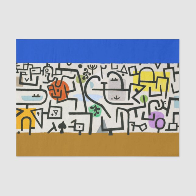 Papel De Seda Paul Klee Rich Harbor Abstrae Expressionismo (Anverso)