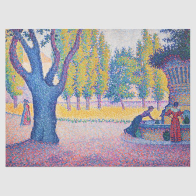 Papel De Seda Paul Signac - Fuente de los Lices, Saint-Tropez (Anverso)