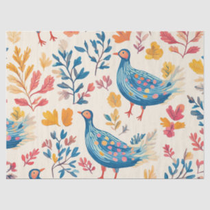 Papel De Seda Pavo de otoño colorido con tonos cálidos