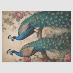 Papel De Seda Pavo Real Boho Vintage Victoriano Elegante