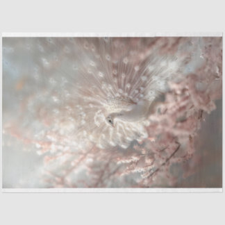 Papel De Seda Pavo Real Celesio con Descascarillado Rosa