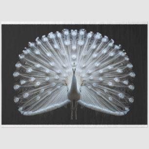 Papel De Seda Pavo Real de Cola Blanca Decoupage