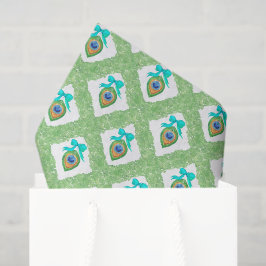 Papel De Seda Pavo real de Navidad en acuarela