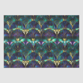Papel De Seda Pavo Real de Vidrio Emplomado Verde Azul, Púrpura 