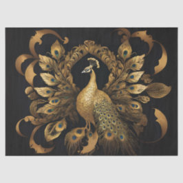 Papel De Seda Pavo Real Dorado