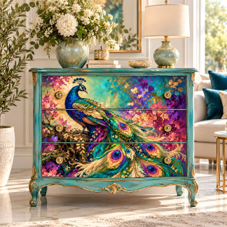 Papel De Seda Pavo real en jardín de joyas