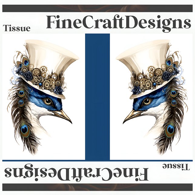 Papel De Seda Pavo Real Steampunk Con Sombrero Decoupage LR 135 (Subido por el creador)