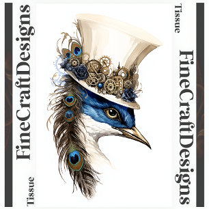 Papel De Seda Pavo Real Steampunk Con Sombrero Decoupage R 135