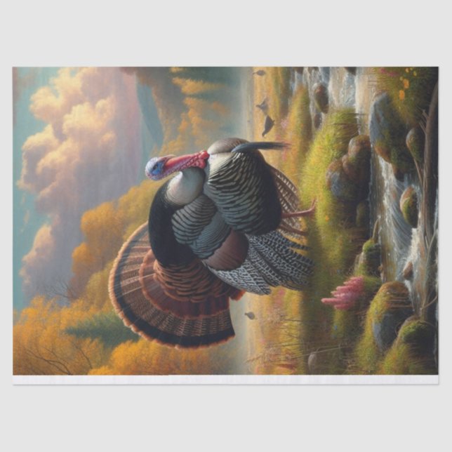 Papel De Seda Pavo Salvaje por Stream Painting (Anverso)