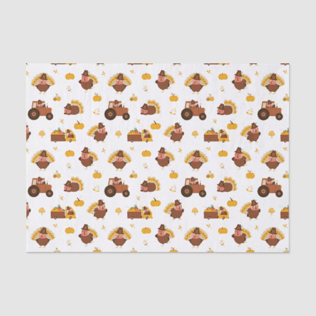 Papel De Seda Pavos de Acción de Gracias (Anverso)