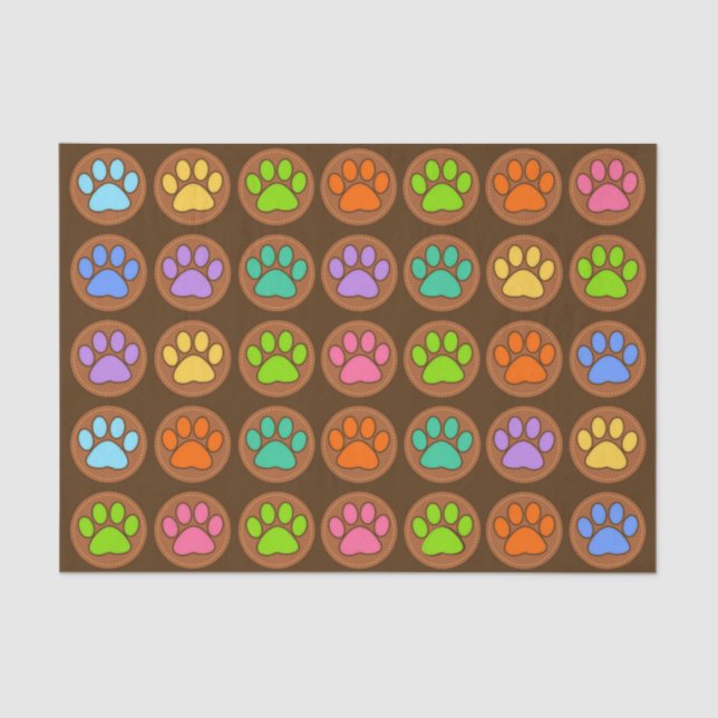 Papel De Seda Paws coloreados (Anverso)