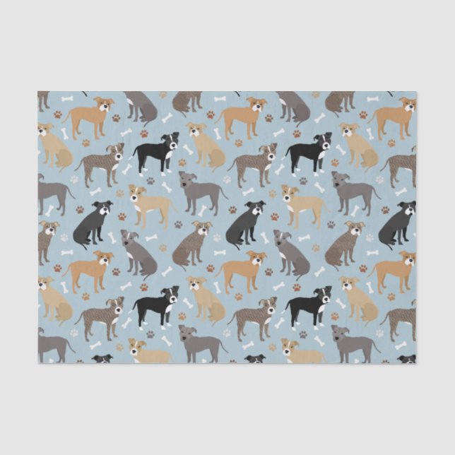 Papel De Seda Paws y huesos de Pitbull (Anverso)