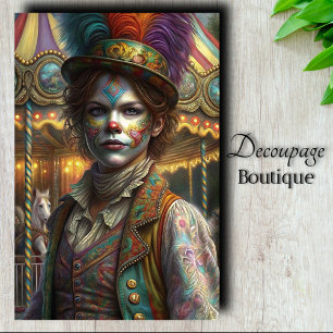 Papel De Seda Payaso Antiguo Decoupage