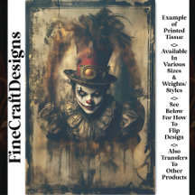 Payaso Antiguo Victoriano Siniestro CG3 Decoupage