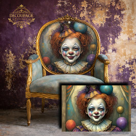 Papel De Seda Payaso Chica Caprichosa Decoupage
