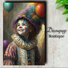 Papel De Seda Payaso de Circo Infantil Decoupage