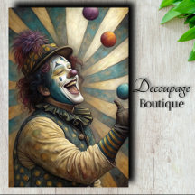Payaso de Circo Jubiloso Decoupage