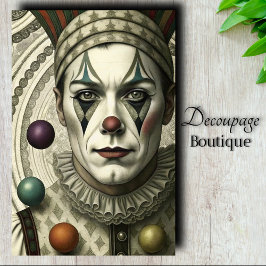 Papel De Seda Payaso Melancólico Decoupage