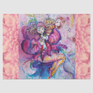 Papel De Seda PAYASO ROSA MUSICAL CON BUHOO Floral