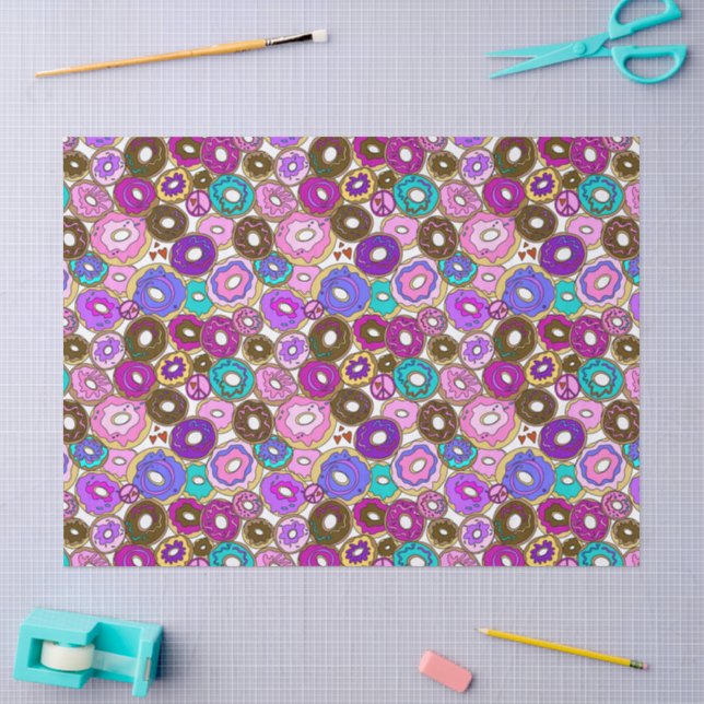 Papel De Seda Paz Amor y Donas (Artesanía)