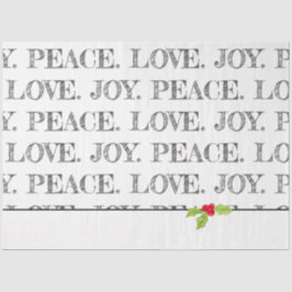 Papel De Seda Paz de vacaciones. AMOR. JOY. Navidades Holly Fest