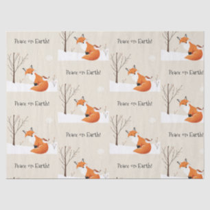 Papel De Seda Peace Earth Minimalista Fox Bird Animal
