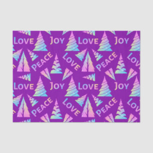 Papel De Seda Peace Joy Love Christmas Tree Tissue Paper
