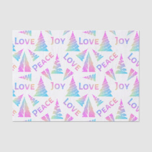 Papel De Seda Peace Joy Love Christmas Tree Tissue Paper