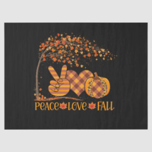 Papel De Seda Peace Love Fall Pumpkin Autum Happy Fall