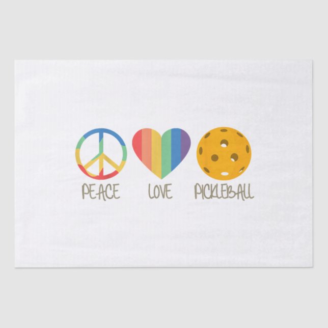 Papel De Seda Peace Love Pickleball (Anverso)