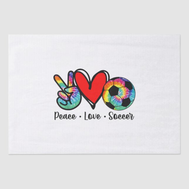 Papel De Seda Peace Love Soccer Tie Dye Design Mujeres Jóvenes C (Anverso)