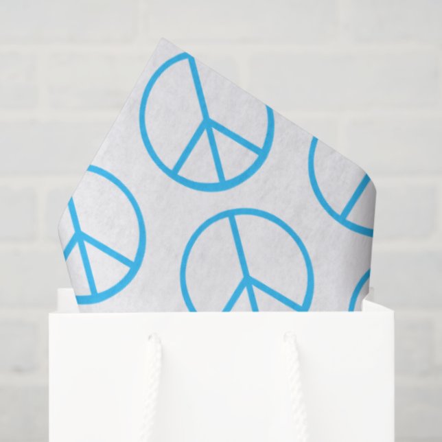 Papel De Seda Peace Sign Blue Groovy Retro Fun (Bolsa de regalo)