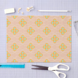 Papel De Seda Peach background hexagonal floral pattern