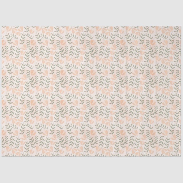 Papel De Seda Peach Cute Floral Pasteles (Anverso)