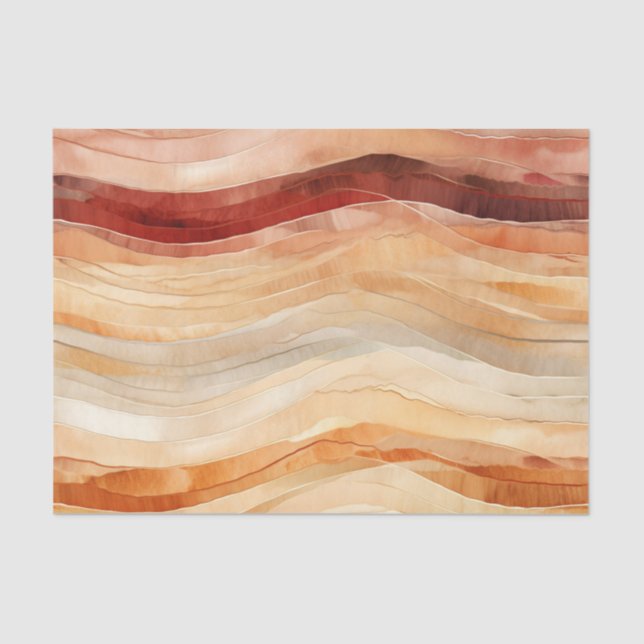 Papel De Seda Peach Dusty Cream Waves Cumpleaños (Anverso)