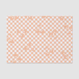 Papel De Seda Peach Fuzz Cherry Gingham Pattern