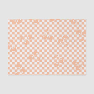 Papel De Seda Peach Fuzz Cherry Gingham Pattern