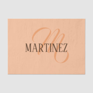 Papel De Seda Peach Fuzz Elegante Nombre Personalizado