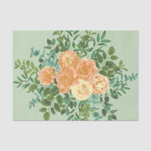 Papel De Seda Peach Green Boda Spring Pastel Floral