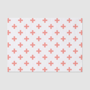 Papel De Seda Peach polka cruza sobre blanco