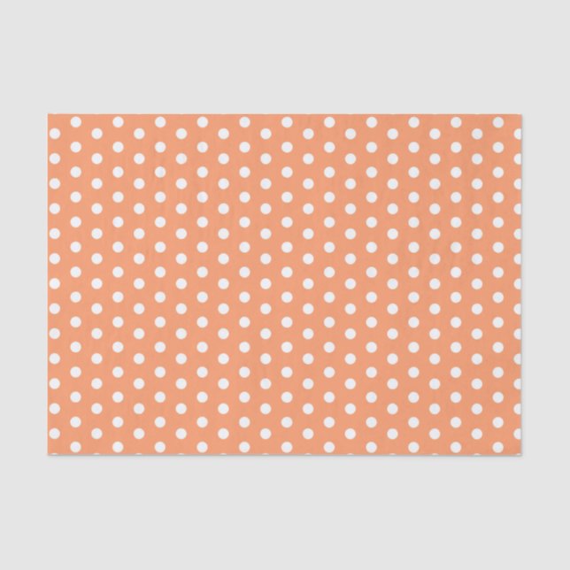 Papel De Seda Peach Polka Dots (Anverso)