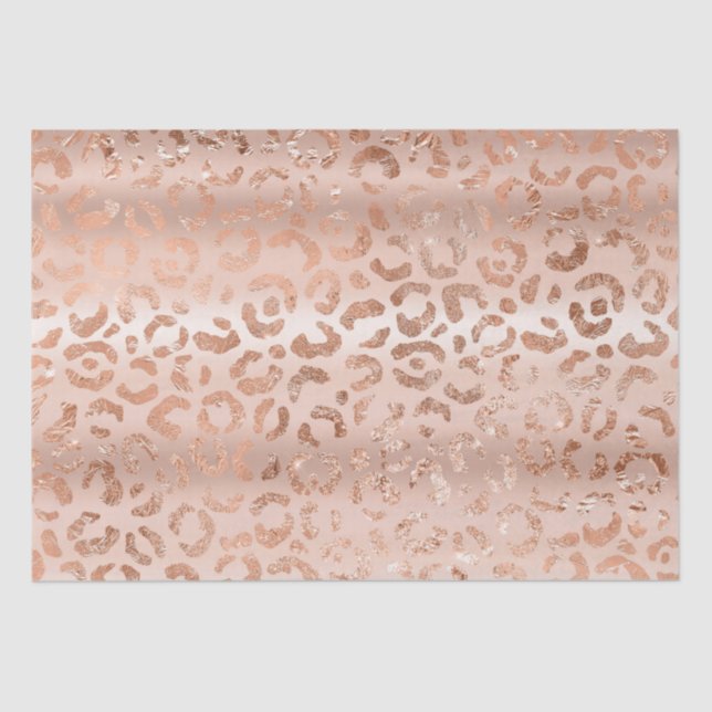 Papel De Seda Peach Rosa Leopard (Anverso)