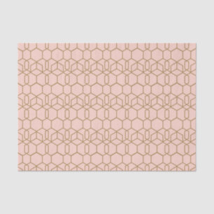Papel De Seda Peach Rubor & Gold Modern Boho Gluma Geométrico
