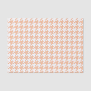 Papel De Seda Peach y White Houndstoth