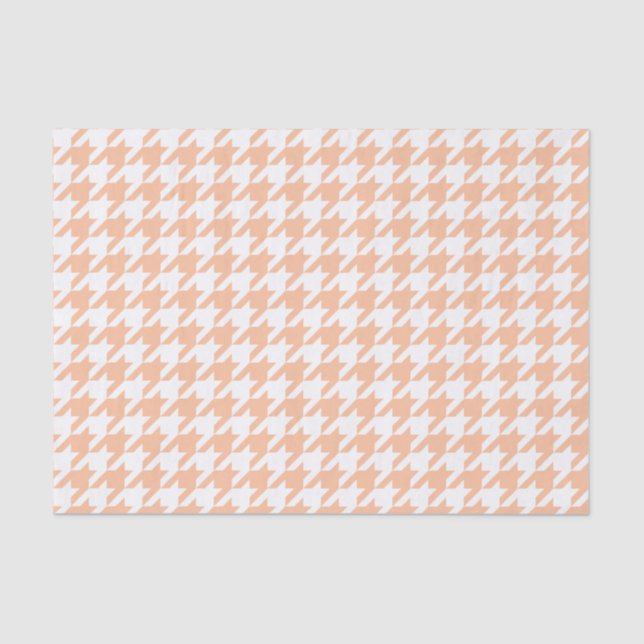 Papel De Seda Peach y White Houndstoth (Anverso)