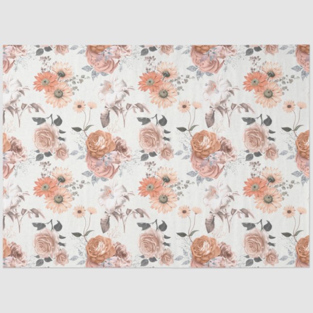Papel De Seda Peachy Floral Series Design 10 (Anverso)