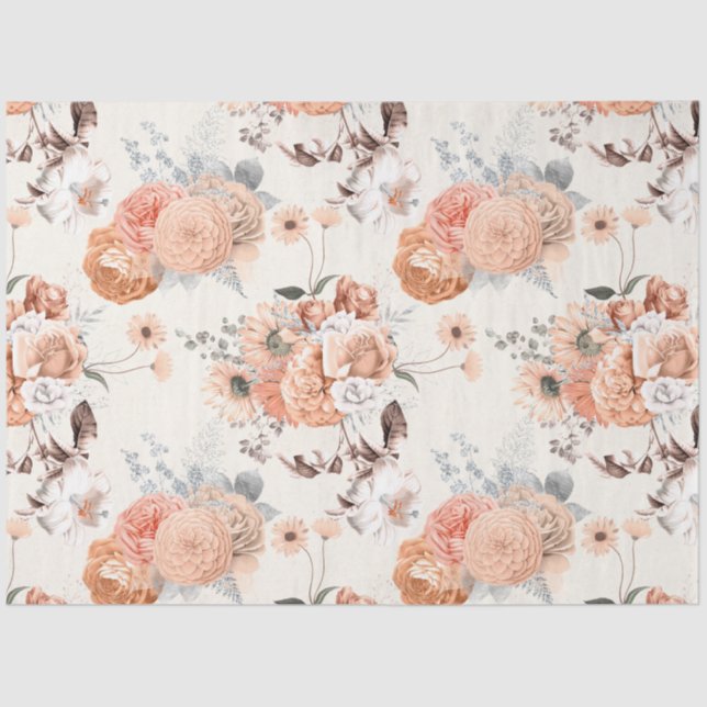 Papel De Seda Peachy Floral Series Design 2 (Anverso)