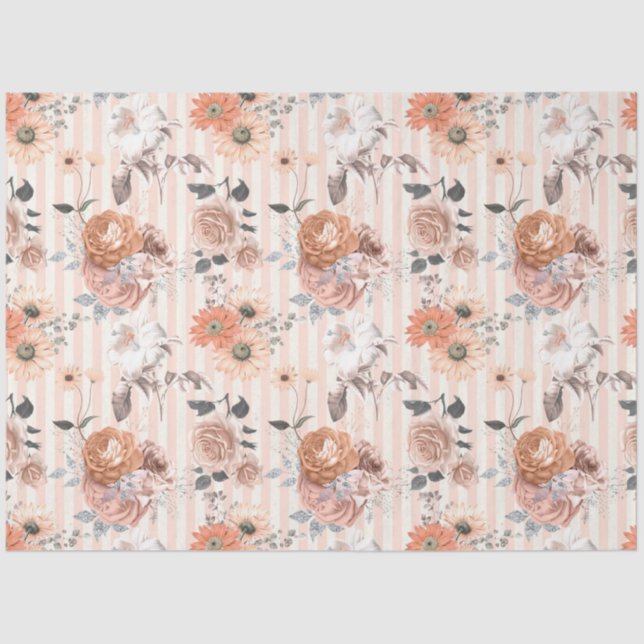 Papel De Seda Peachy Floral Series Design 3 (Anverso)
