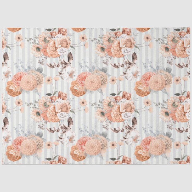 Papel De Seda Peachy Floral Series Design 4 (Anverso)
